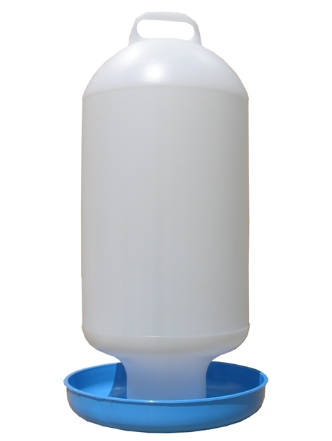 Abbildung einer 10 Li. Kugeltränke mit Bajonettverschluss in den Farben blau und weiß.
