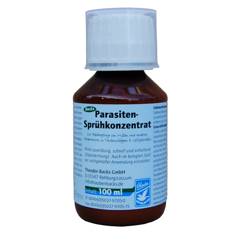 Abbildung einer Flasche Backs Parasiten Sprühkonzentrat 100 ml