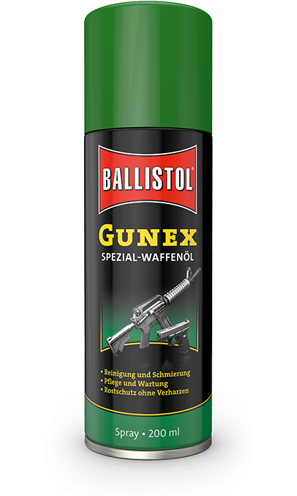 Abbildung einer Dose Ballistol Gunex Waffenöl 200 ml
