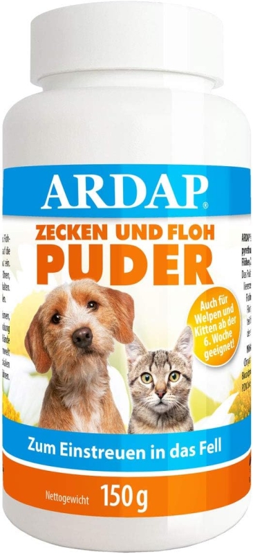ARDAP Zecken- und Flohpuder fr Hunde und Katzen