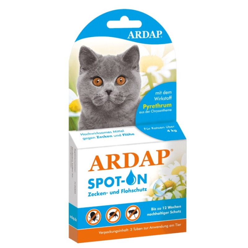ARDAP Spot-On fr Katzen ber 4 Kg 3 Tuben