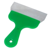 Abbildung eines Reinigungsspachtels in 25 cm mit grünem Griff und weißem Spachtelteil.